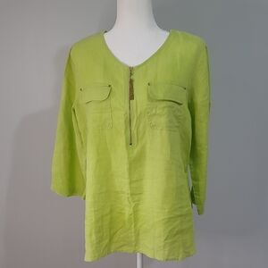 Ellen Tracy Top 100% Linen